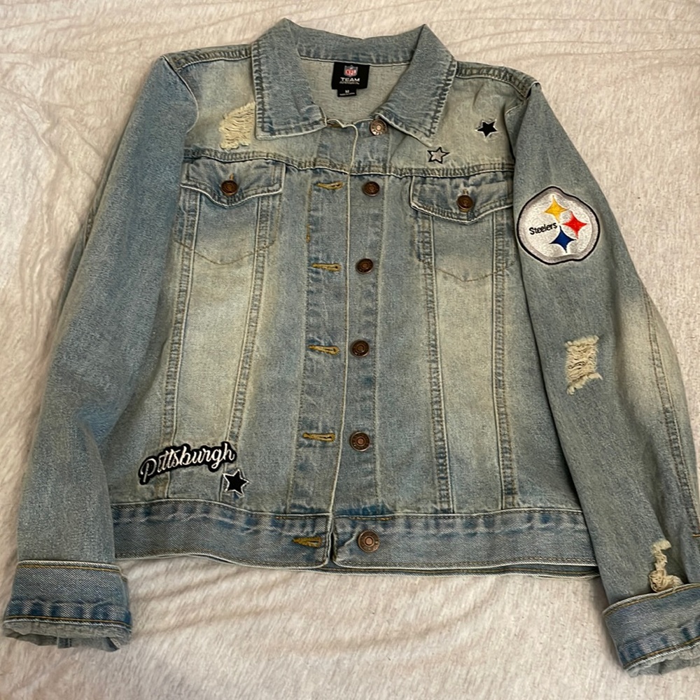 Steelers Women’s Jean Jacket with Patches